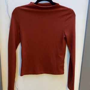 Forever 21 High Neck Long Sleeve Shirt